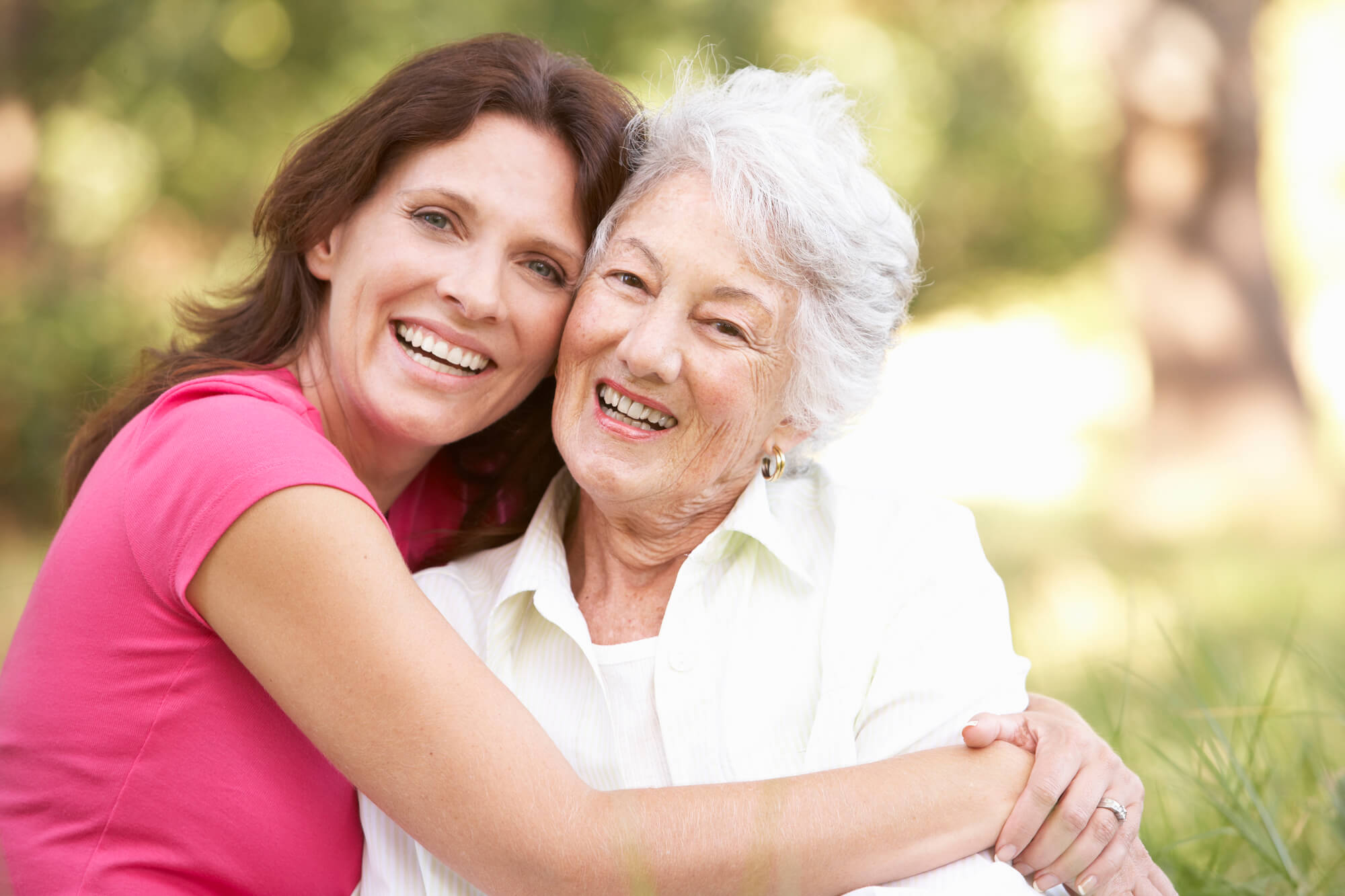 A grandmother laughing with pure joy