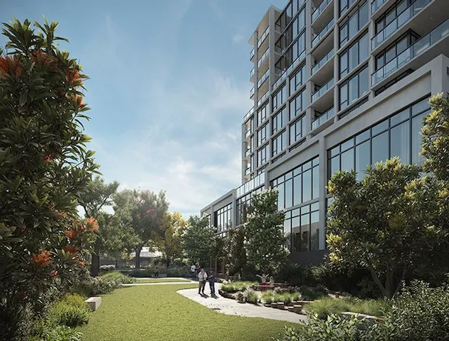 Hyson - high-rise retirement living surrounded by native greenery