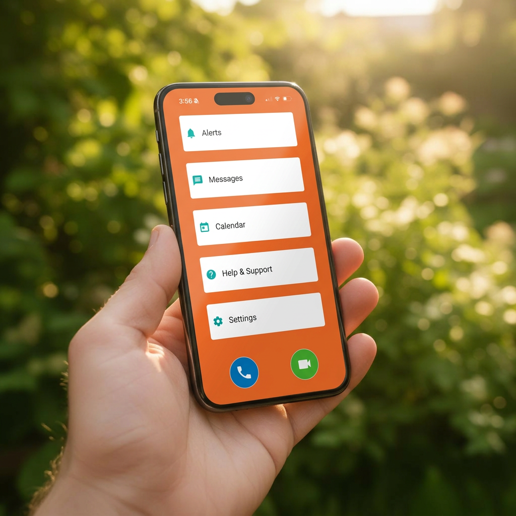 Hand holding smartphone with Supporters App in an outdoor garden setting